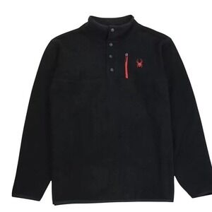SPYDER Men's sweater‎ 1/4 Button Down Fleece Soft Shell Ski Top Red Size M NW